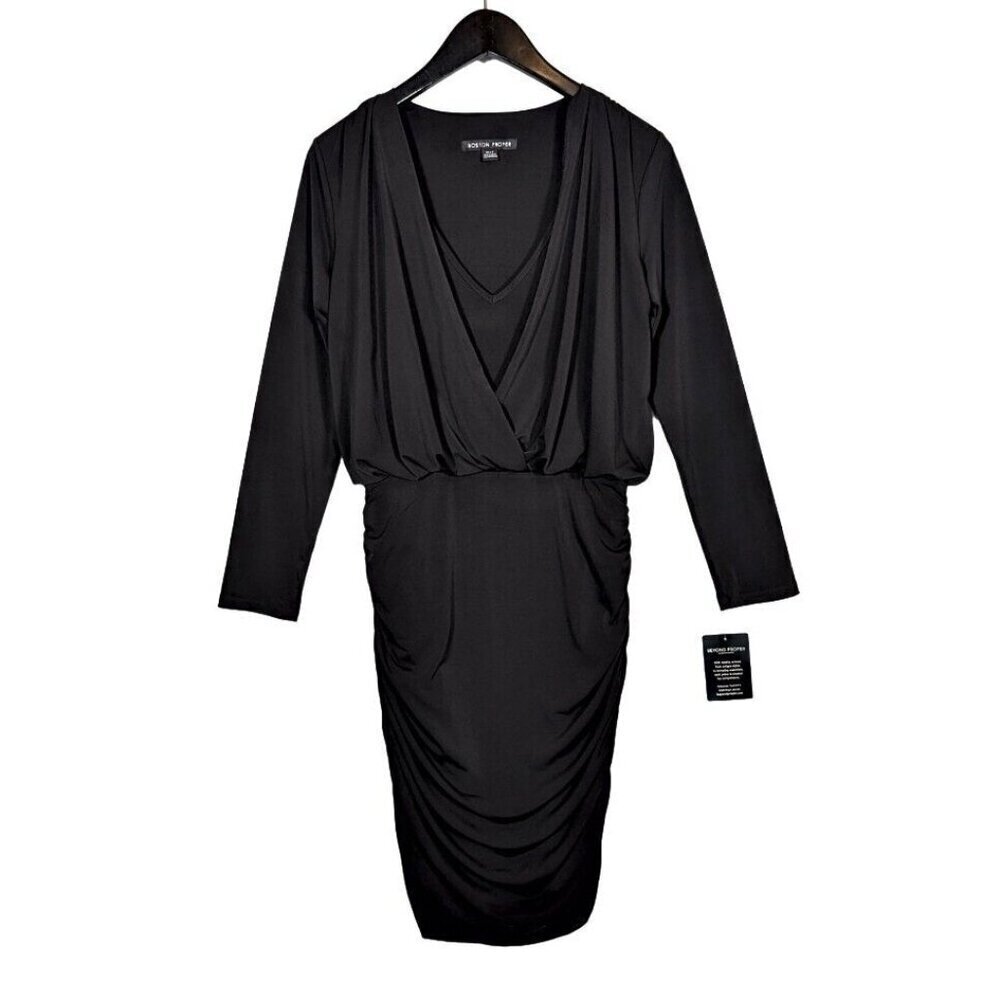 Nwt Boston Proper Womens Dress Size Small Layered Minimalist Mini Ruched Cascade